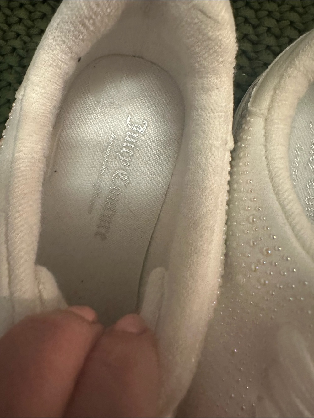 Juicy Couture White Crystal-Studded Lace-Up Sneakers - Picture 4 of 7
